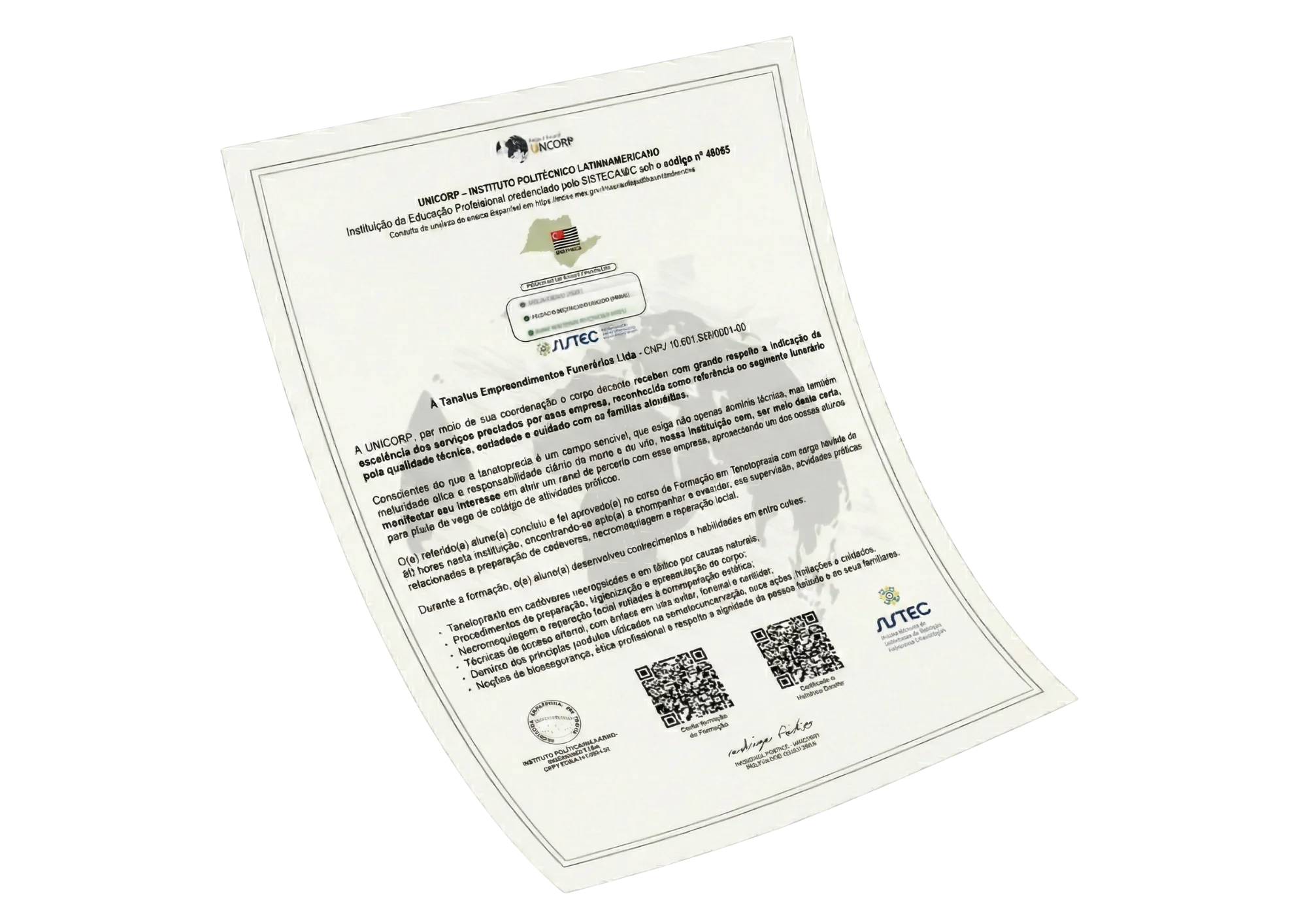 Carta de Estágio homologada